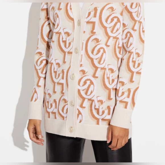 NWT Coach Outlet Coach Monogram Print Cardigan - Picture 4 of 6